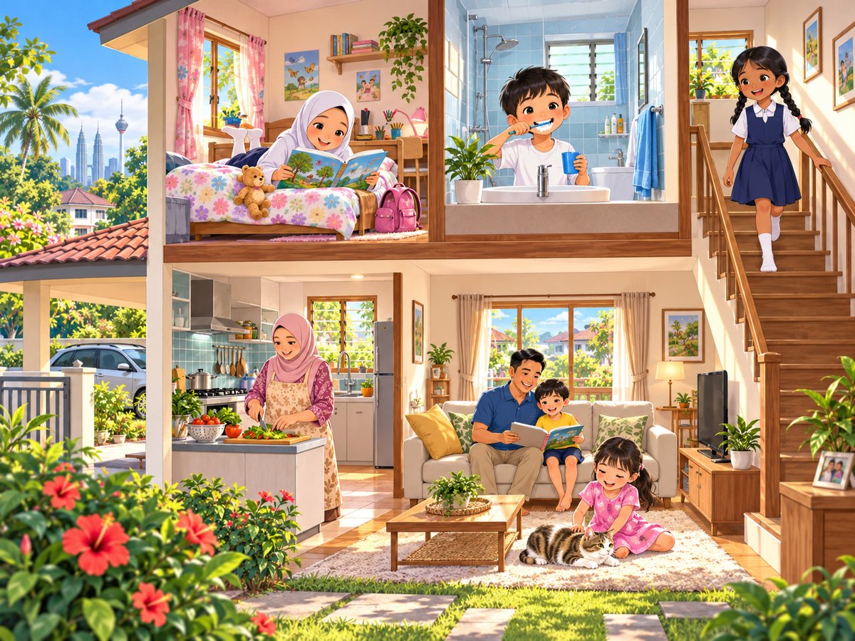 Rooms in a house