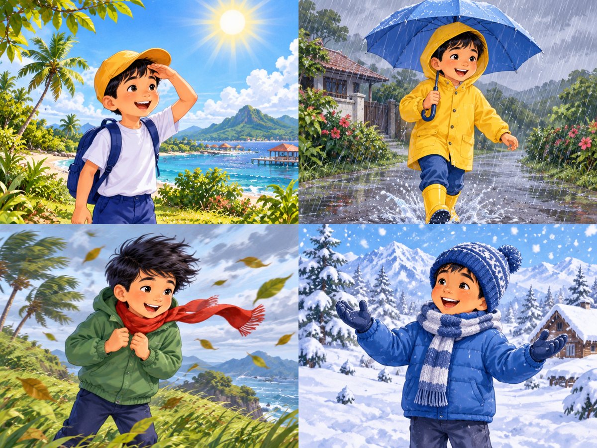 Holiday weather and postcards